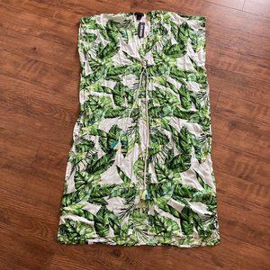 Steve Madden Women's Black White Green Swim Cover Up Maxi One Size Fits Most